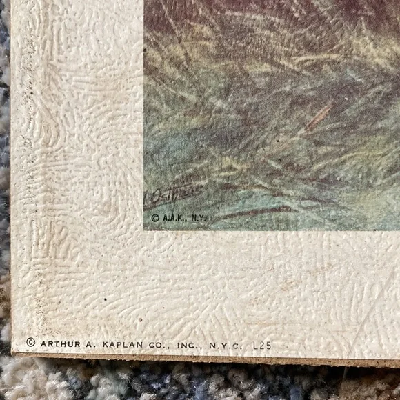 Rare Antique Edmund Osthaus “Dog Hunting in a Field” Litho Print - Picture 12 of 14